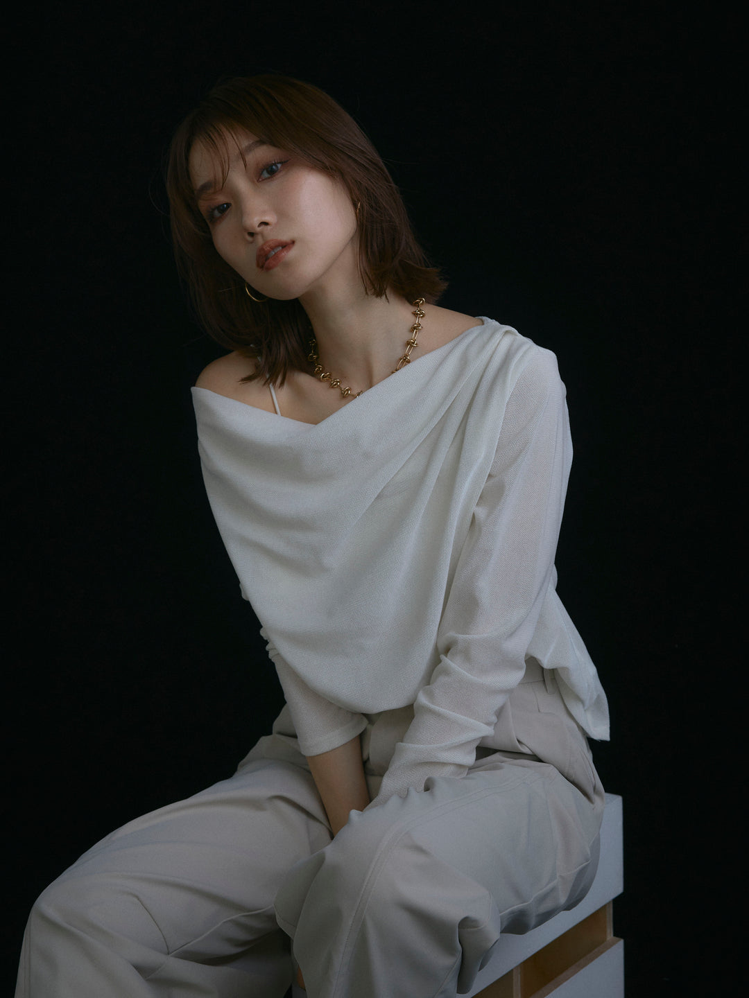 【Allure】[SET]シアーベロアタックデザイントップス+シアーベロアタックデザイントップス(2set)