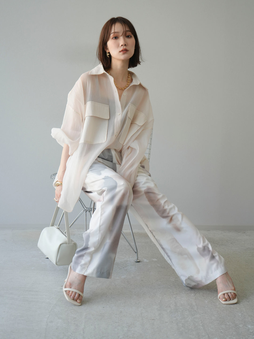 [予約]BIGポケットオーバーシアーシャツ/ホワイト