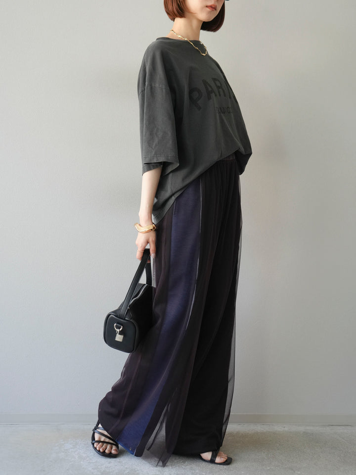 [予約]デニム切替2WAYデザインスウェットパンツ/ブラック