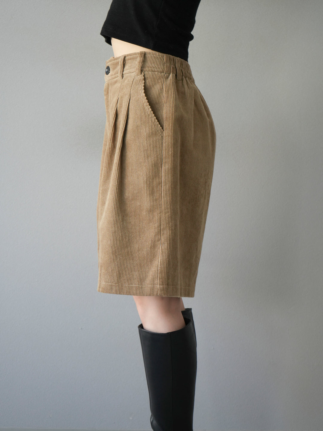 [予約]コーデュロイハーフパンツ/ベージュ