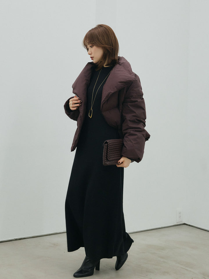 [予約]バックオープンニットワンピース/black