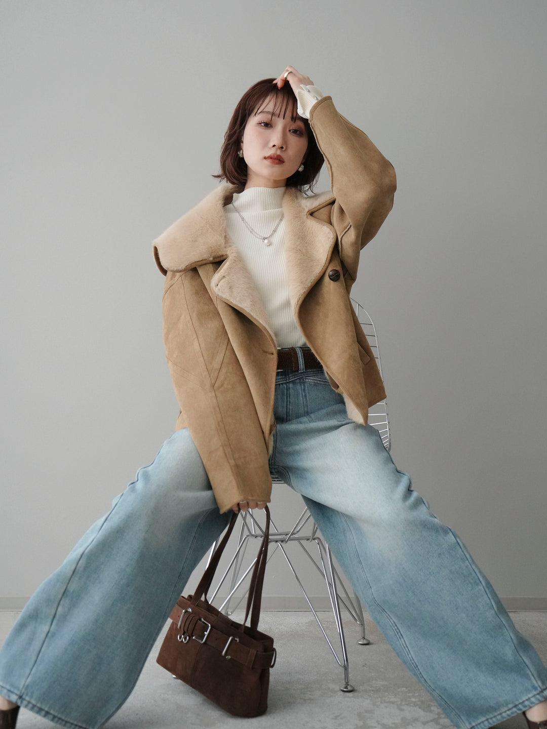 [予約]ムートンショートジャケット/beige