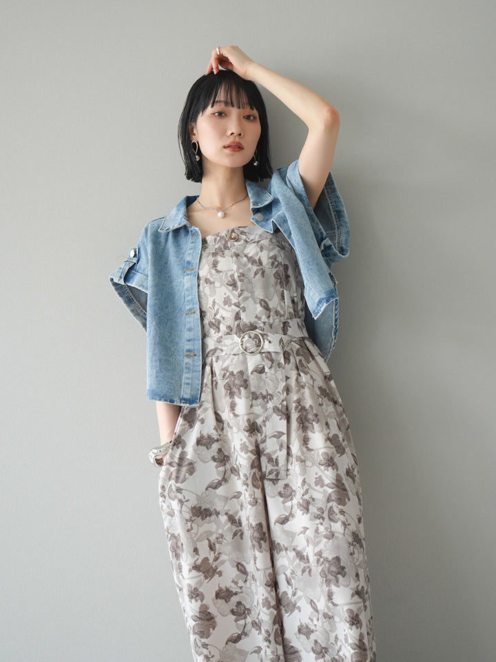 [予約]デニムショートハーフジャケット/ライトブルー