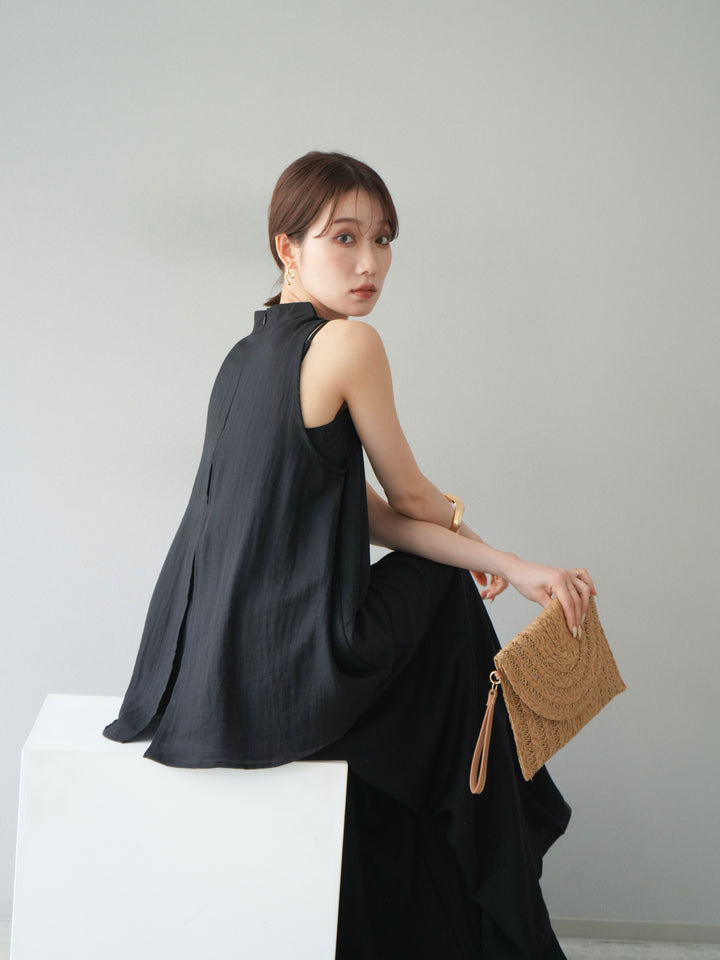 [SET]ホルターネックバックスリットブラウス＆スーパーワイドパンツSET UP(2set)