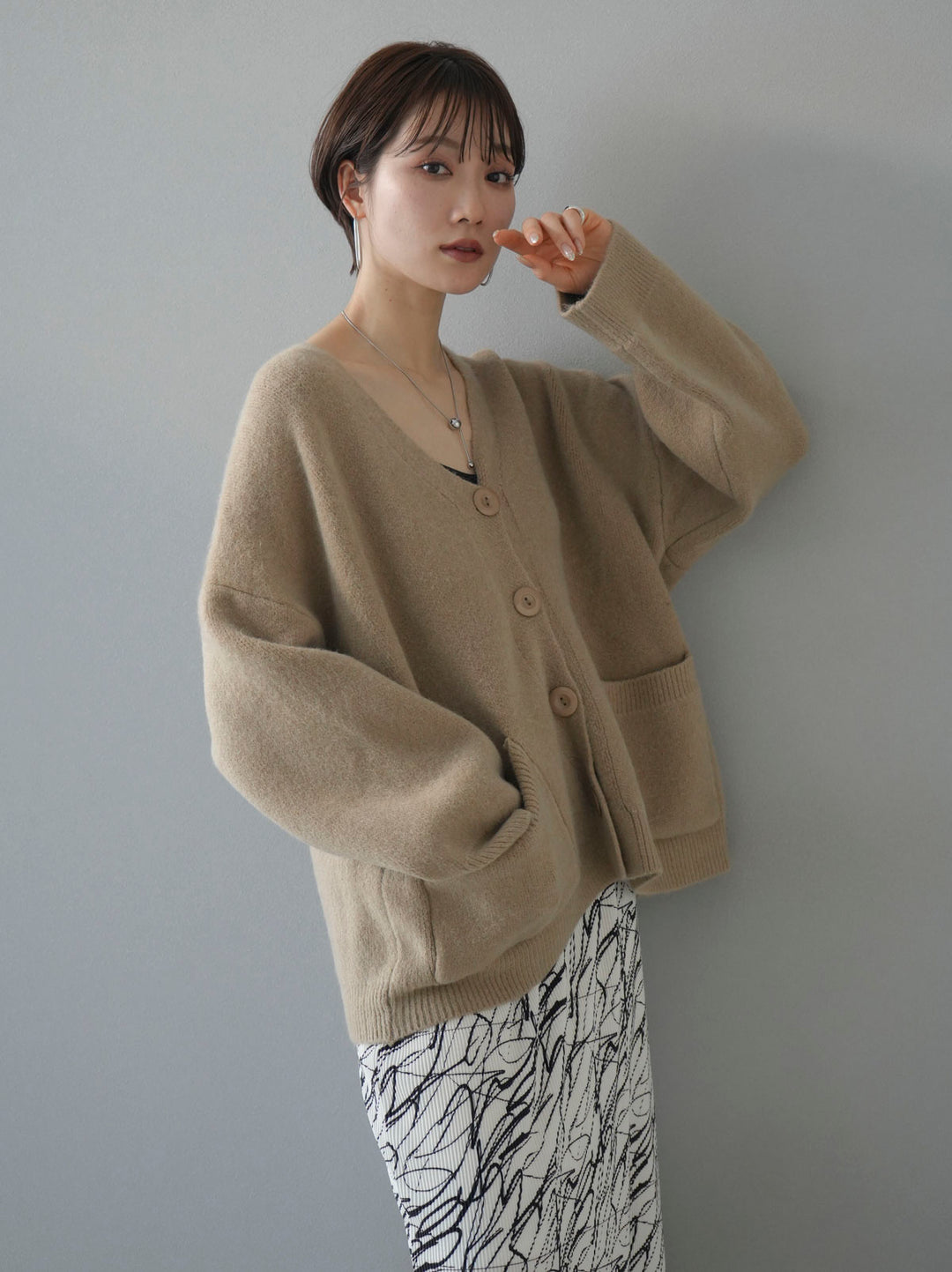 [Pre-order] Pocket knit cardigan/beige