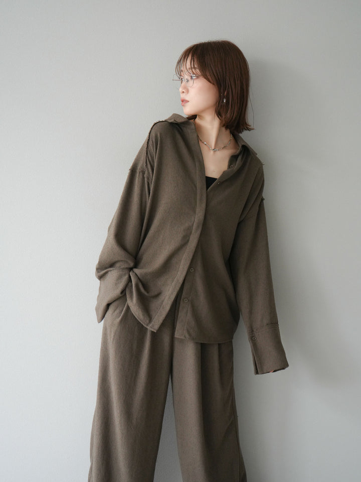 [予約]ネップオーバーシャツ/ブラウン