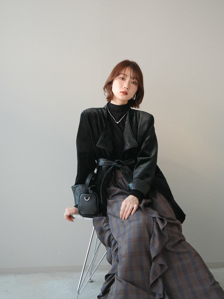 [20%オフ]ベロアガウンジャケット/black