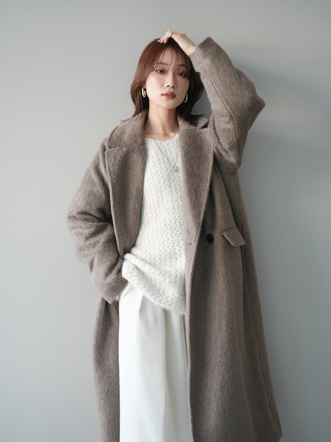 [予約]ソフトシャギーチェスターコート/beige