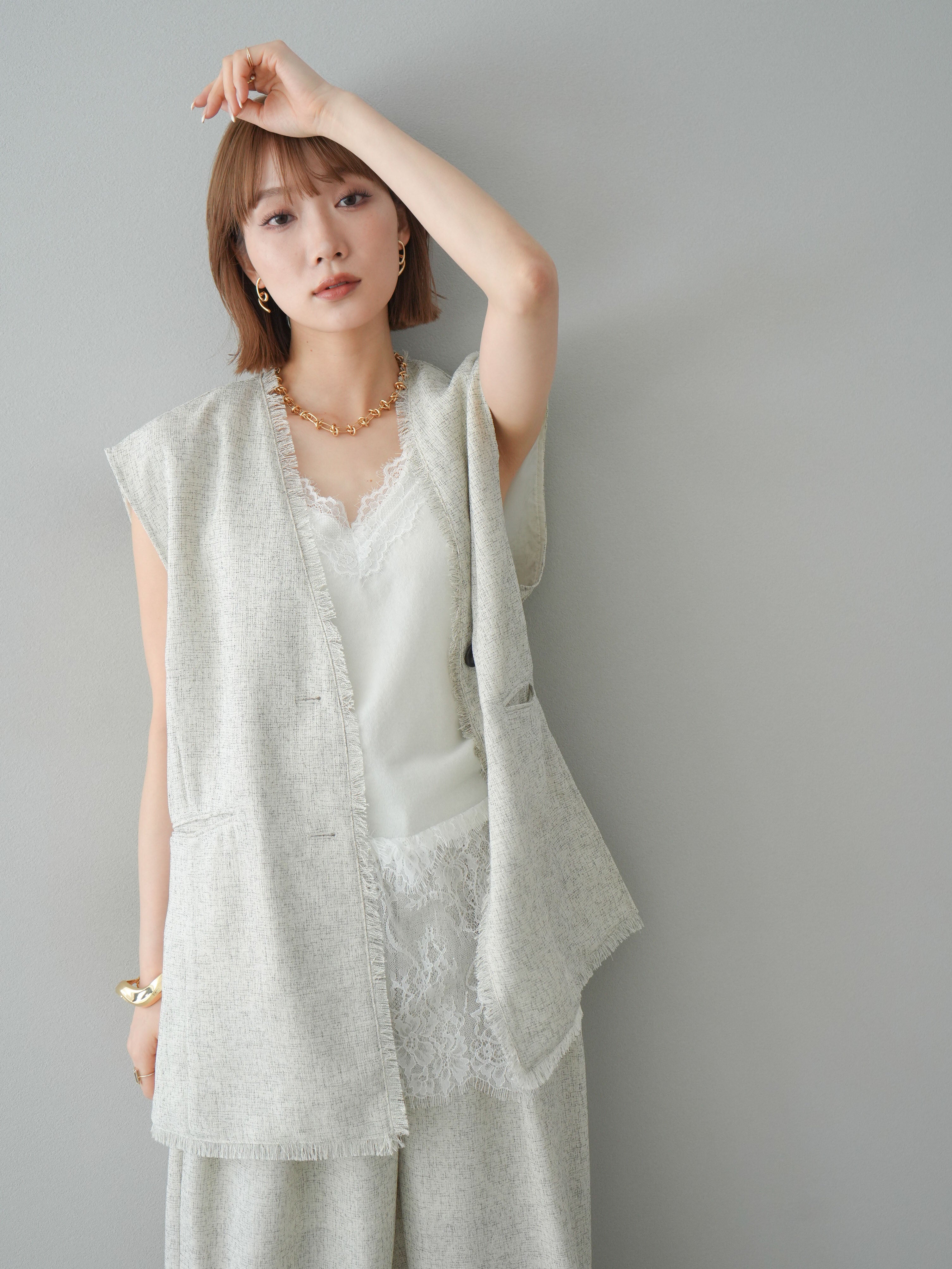 早い者勝ち❗新品✨ClairePettiboneアイボリー レースキャミソール 予約]レース切替キャミソール/アイボリー – Lumier