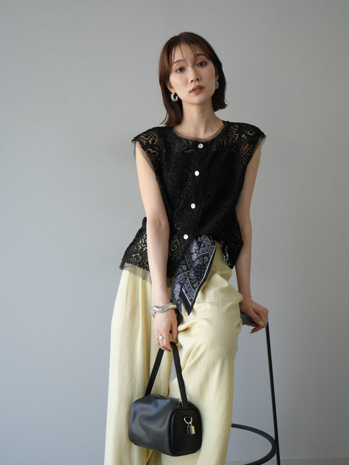 [予約]ブロックレースベスト/ブラック