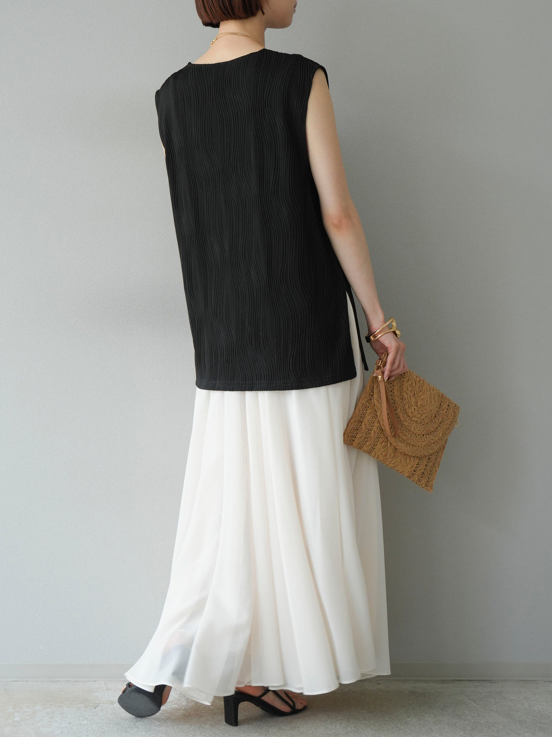 [予約]シフォンフレアスカート/アイボリー