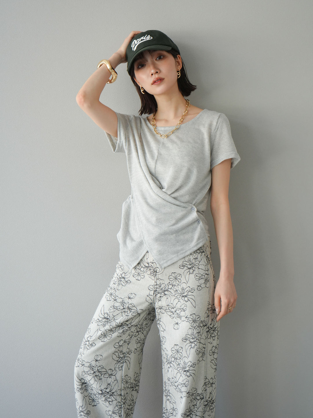 [預購] Cache-Coeur 薄紗針織套頭衫/灰色