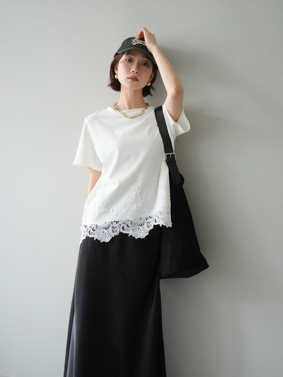 [予約]レースコンビボックスTEE/white