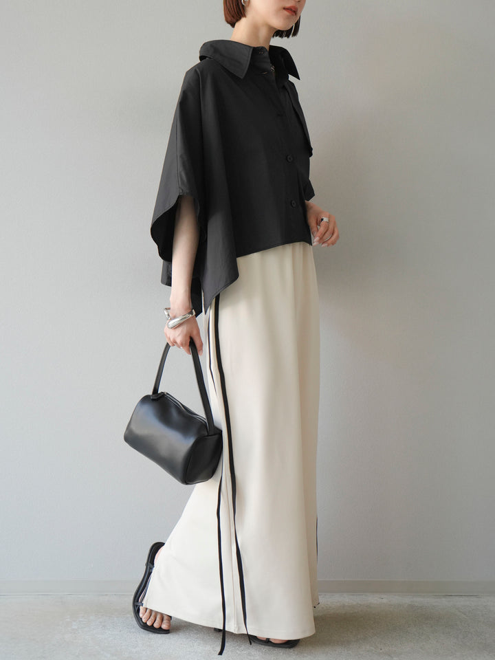 [予約]サイドラインジャージナロースカート/アイボリー