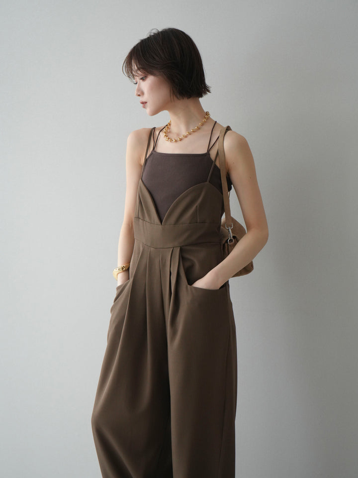 [予約]バックデザインサロペット/brown