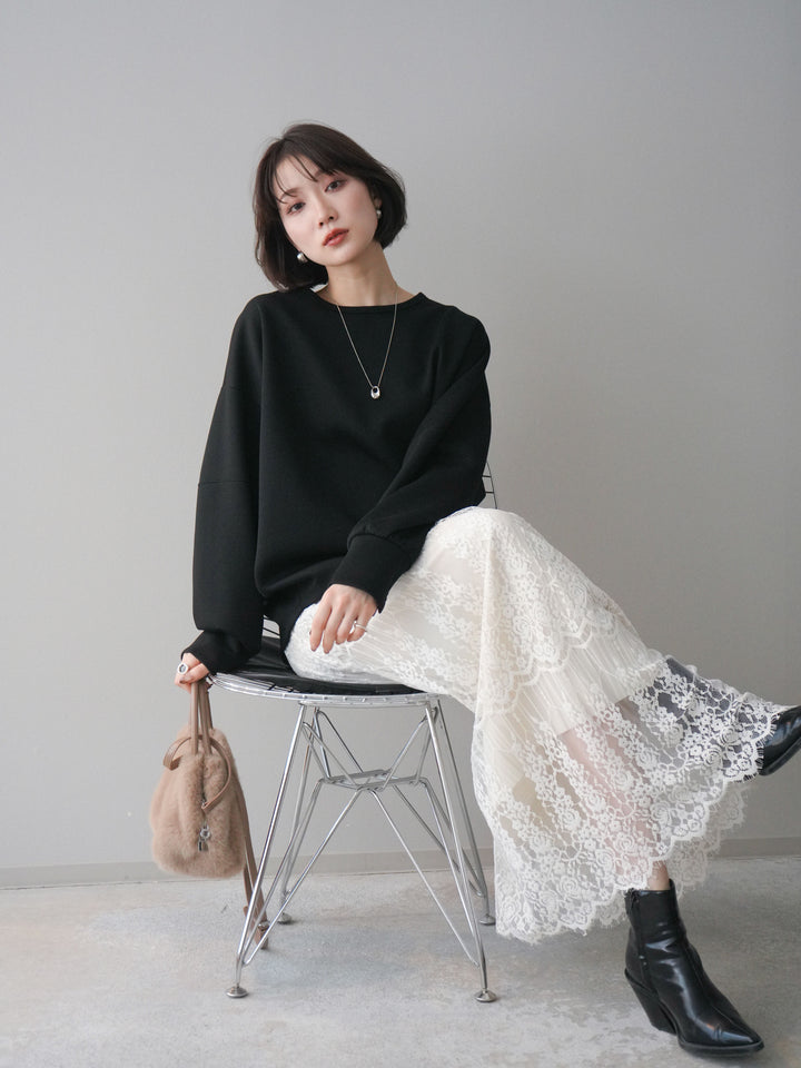 [予約]ライトポンチコクーンプルオーバー/black