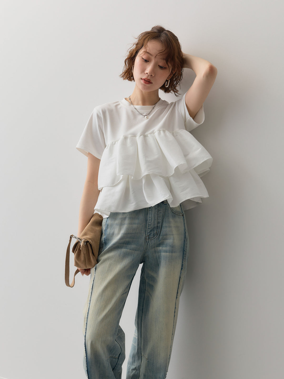 [SET]フリルティアードTEE+選べるアクセセット(2set)