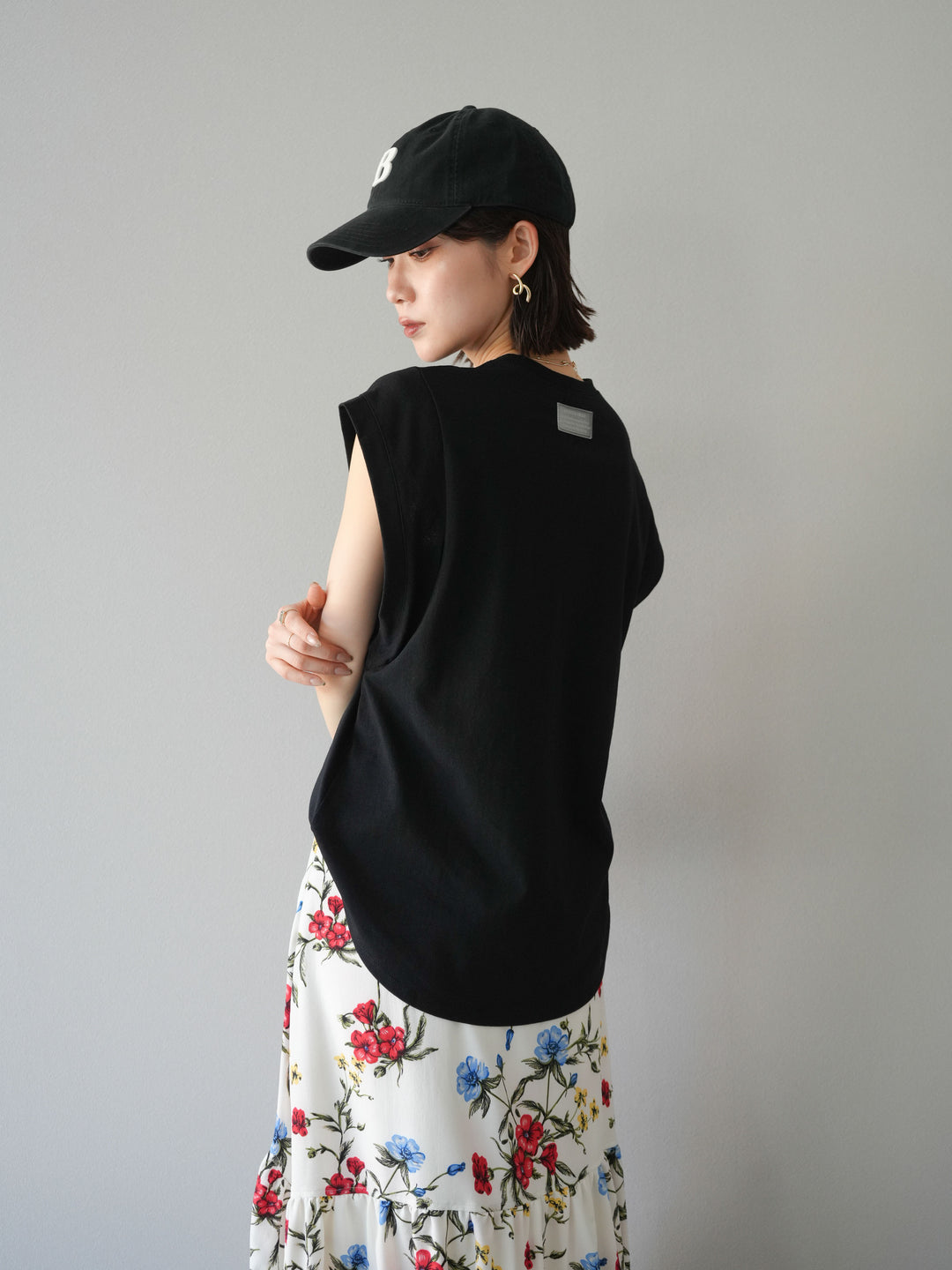 [預訂] 後標logo印花美國棉質T卹/黑色