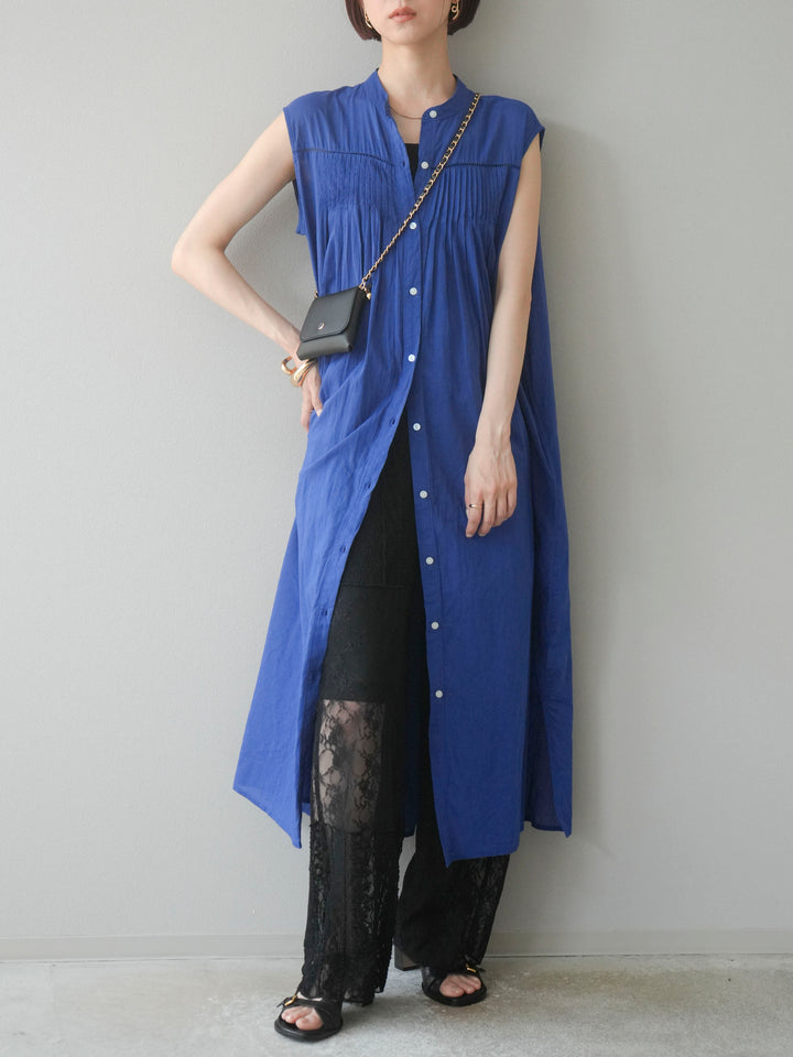 【預購】拼布蕾絲寬褲/黑