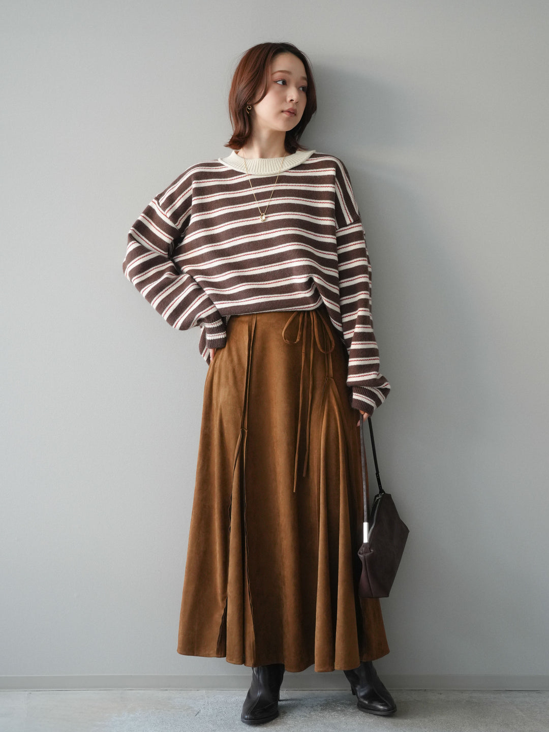 [予約]スエードマーメイドスカート/camel