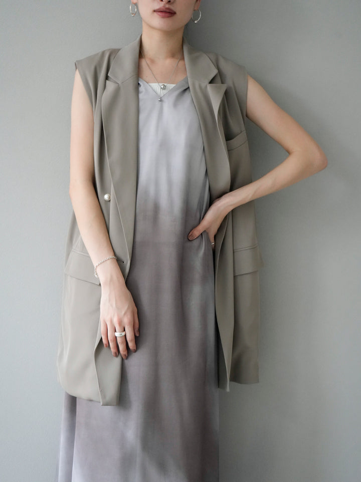 【預訂】漸層設計單肩洋裝/灰色