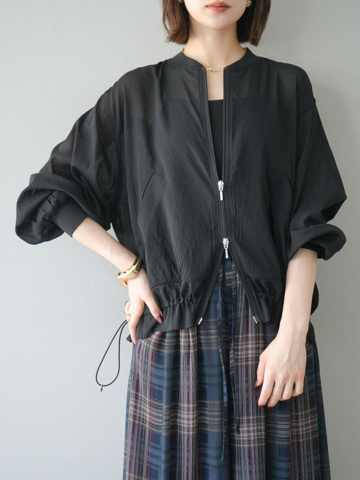 [預訂] Washer Sheer Blouson/黑色