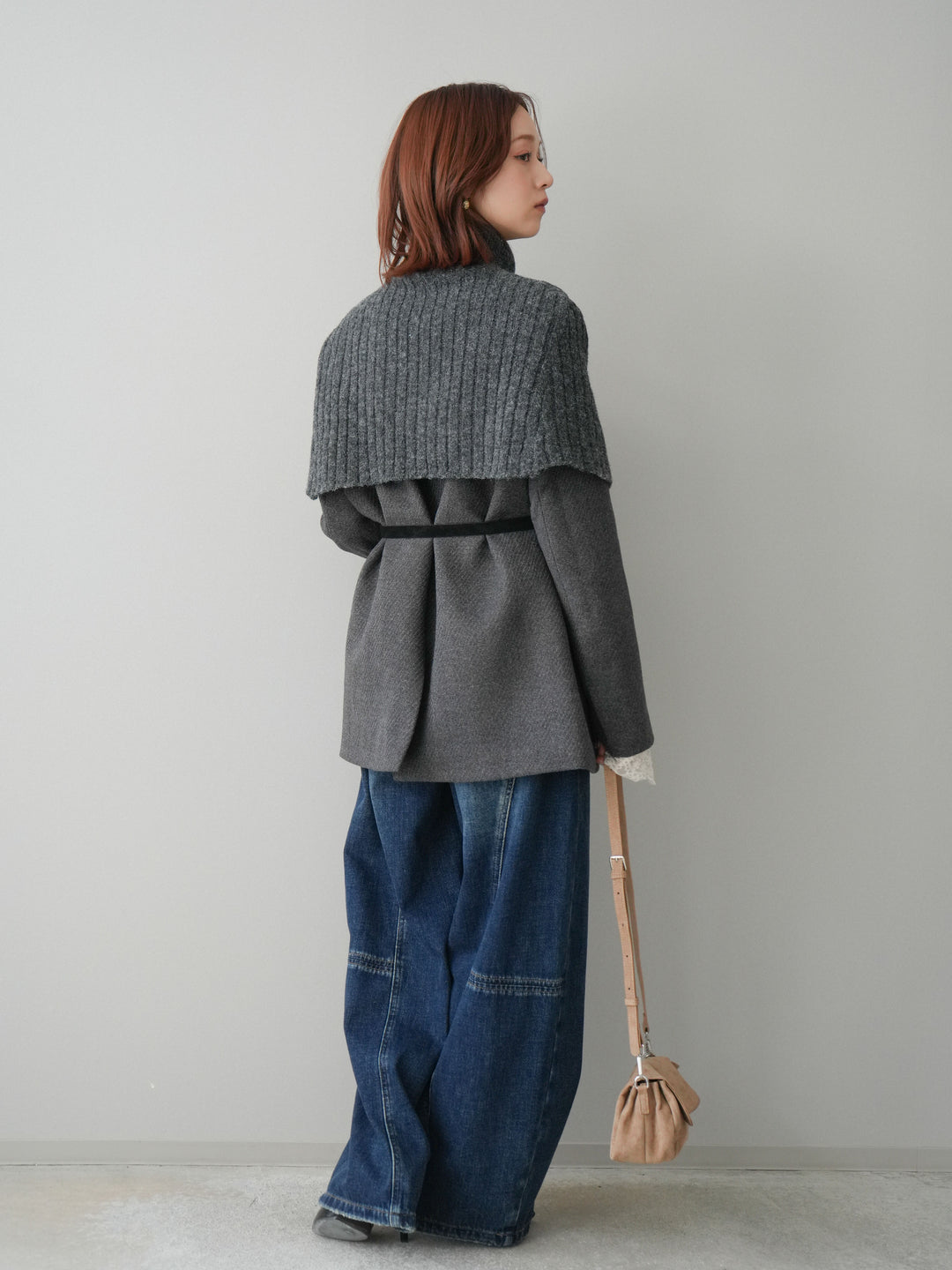 [予約]裏起毛加工デニムカーブパンツ/darkblue