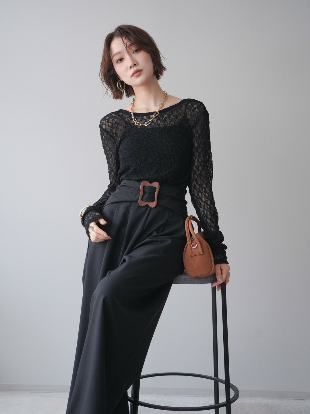 [予約]バックラウンドジャガードレーストップス/black