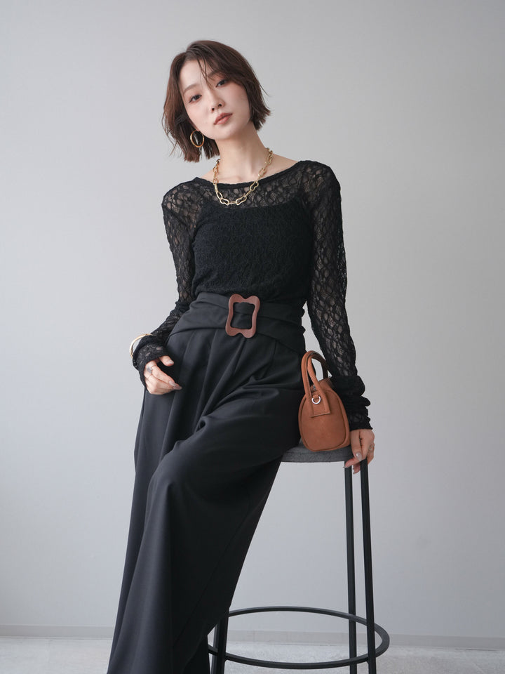 [予約]バックラウンドジャガードレーストップス/black