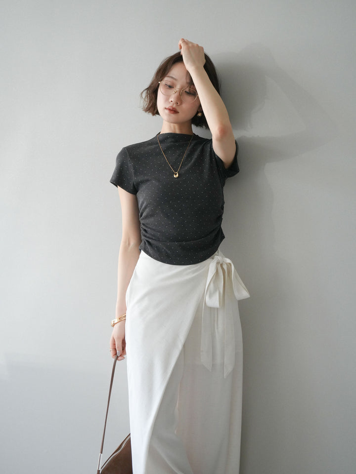 【預購】圓擺波點T卹/炭灰色