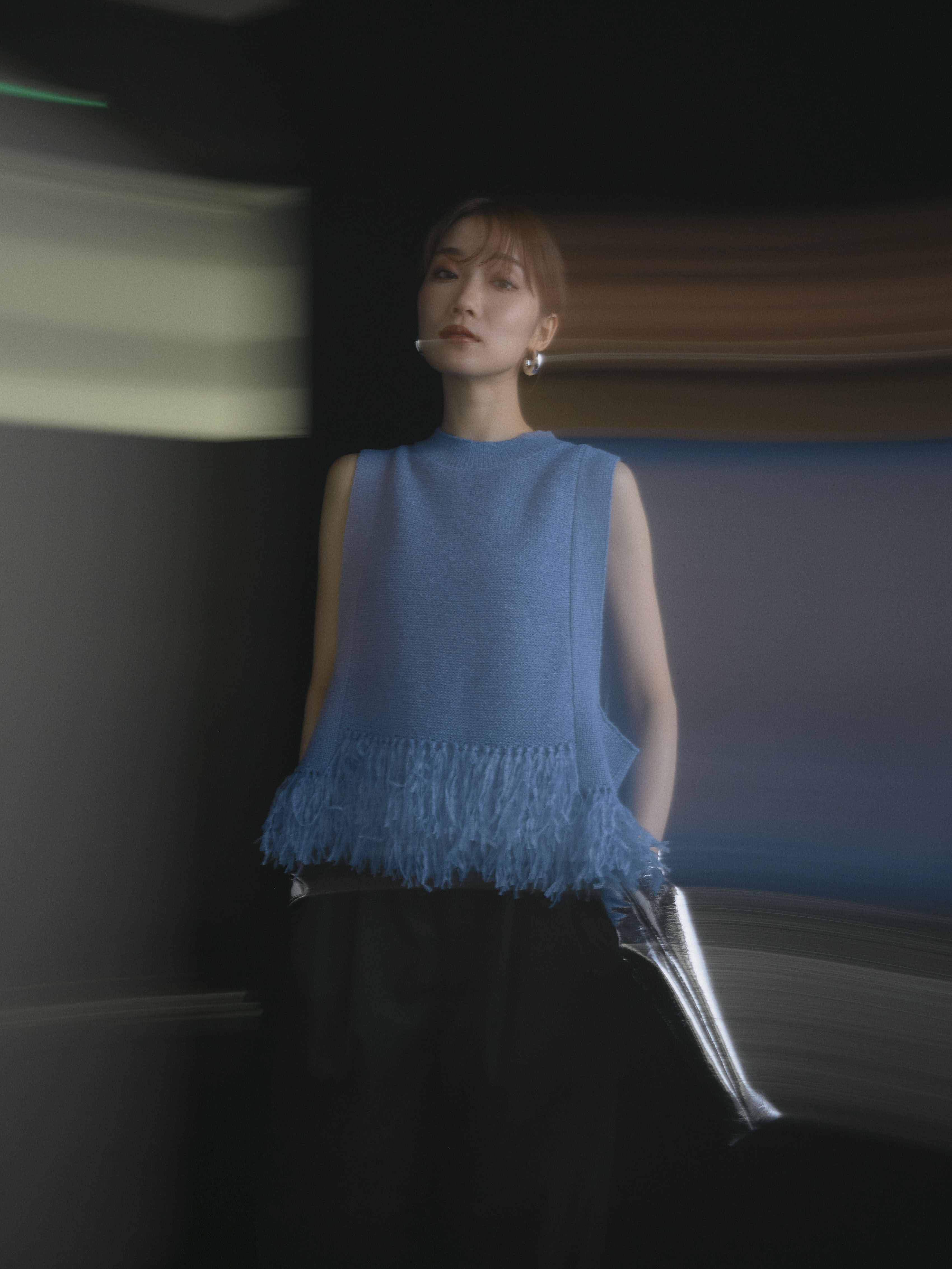 新品　LaTotalite フェザーベスト　フリー　ブルー今季完売 La TOTALITE（ラ トータリテ） ベスト ジレ 「洗える」フェザーベスト