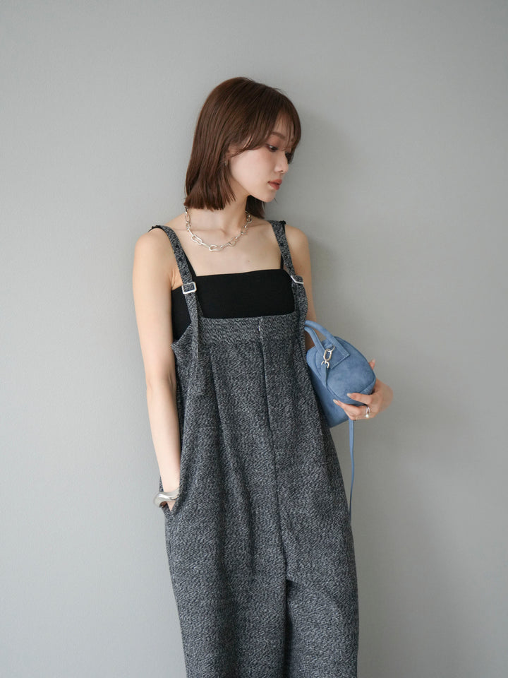 [予約]ツイードベアサロペット/ブラック