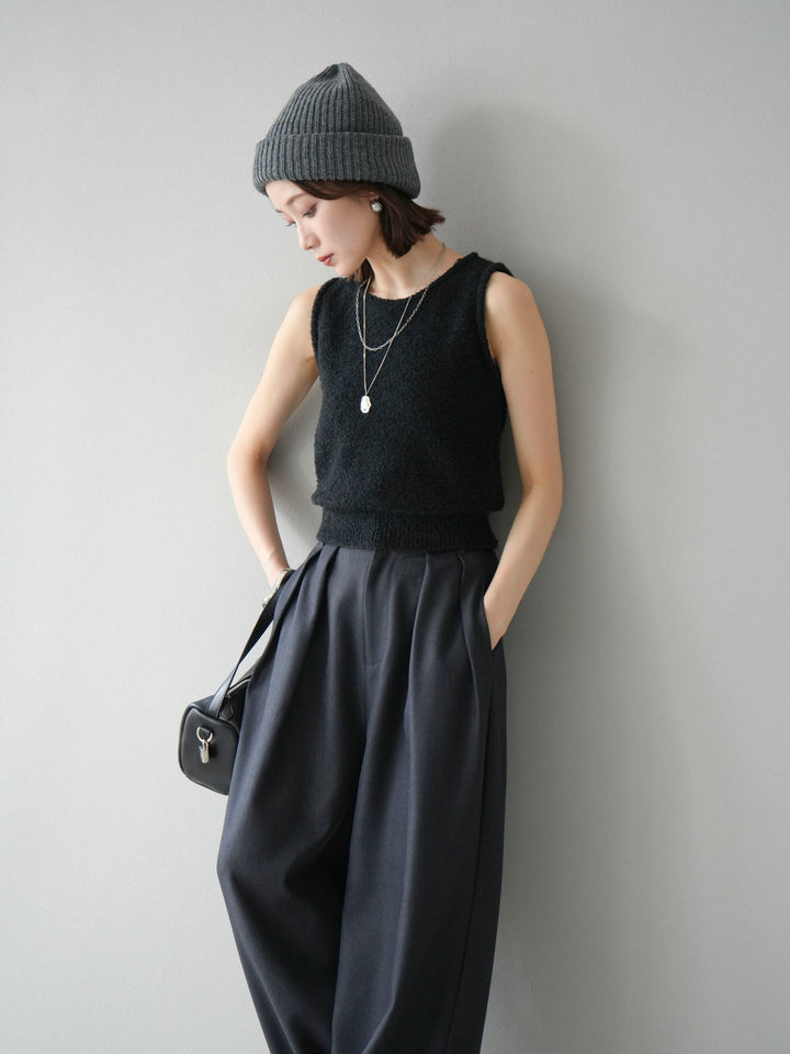 [予約]ブークレニットタンクトップ/ブラック