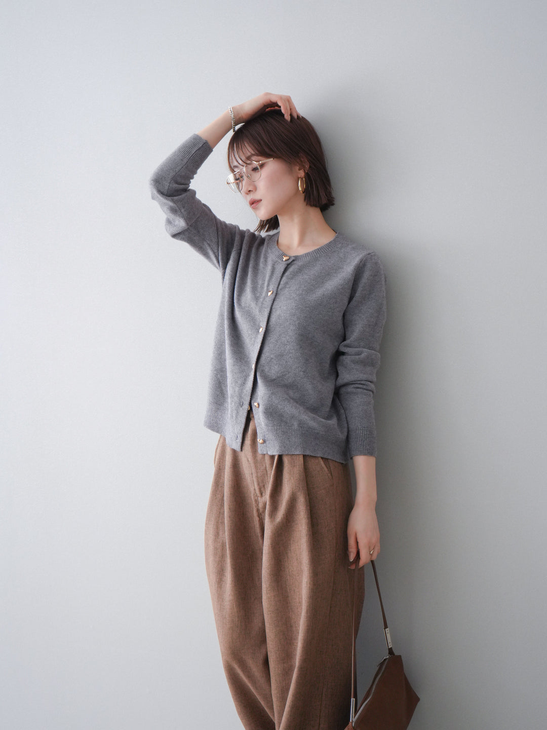 [SET]ハートボタンニットカーディガン+ハートボタンニットカーディガン(2set)