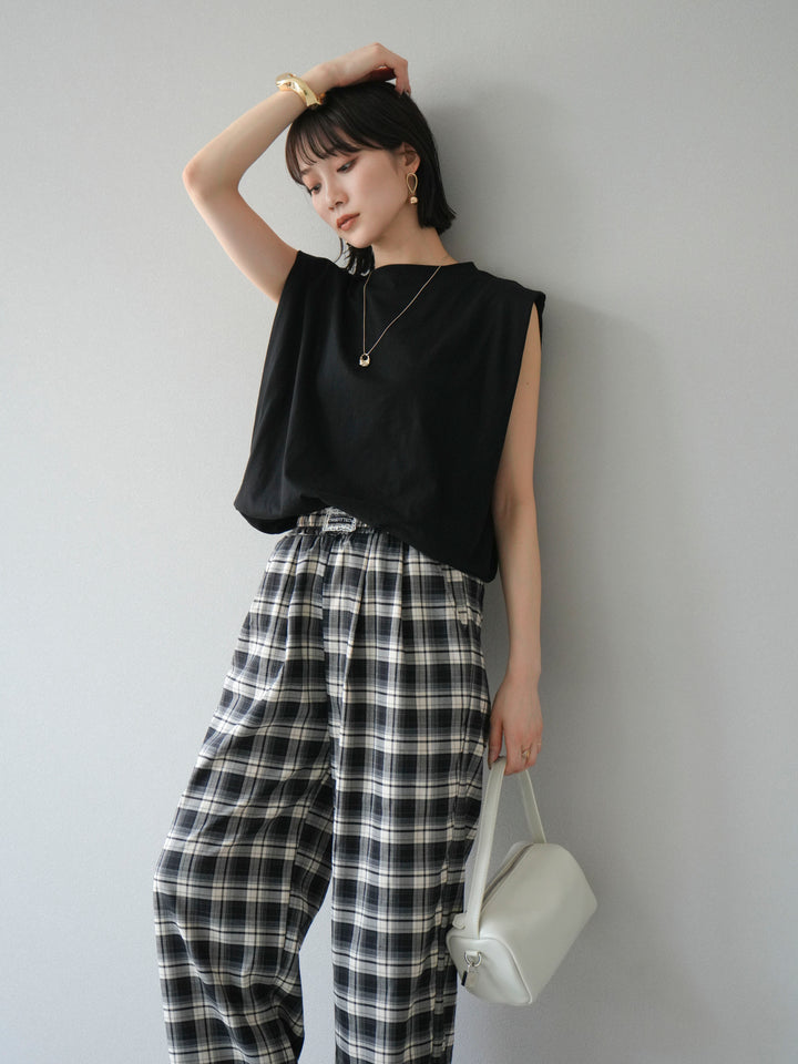 [予約]ショルダータックフレンチスリーブプルオーバー/ブラック