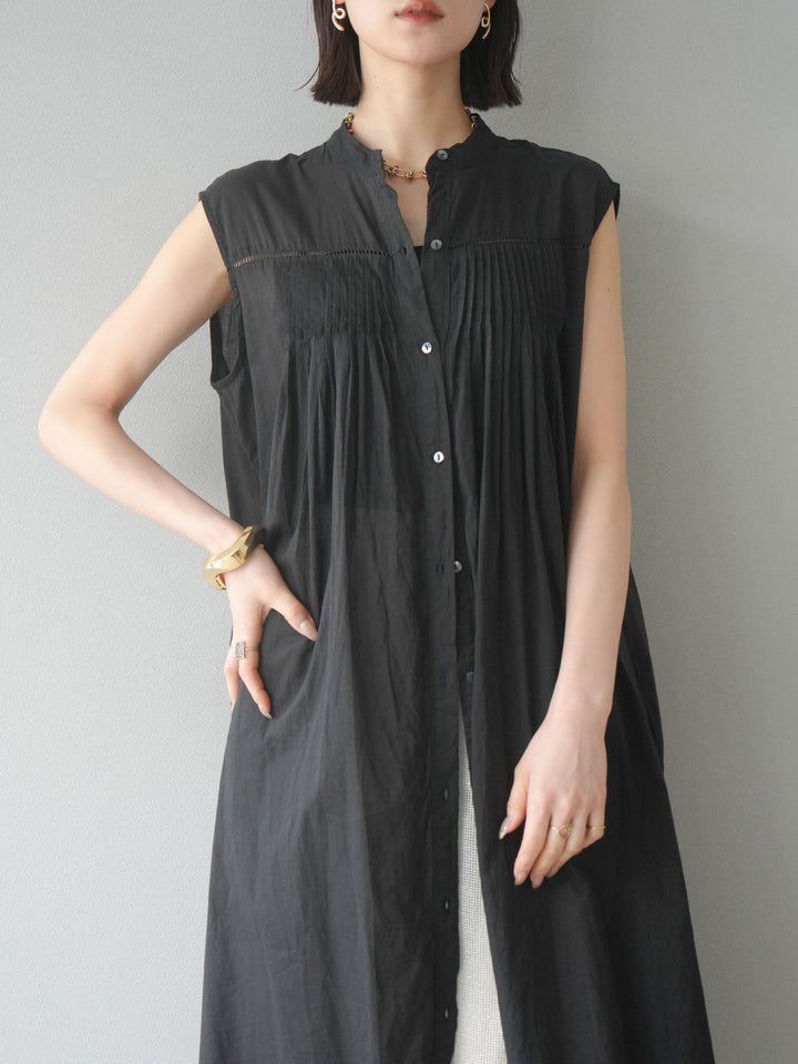 [予約]インド製コットンボイルワンピース/ブラック