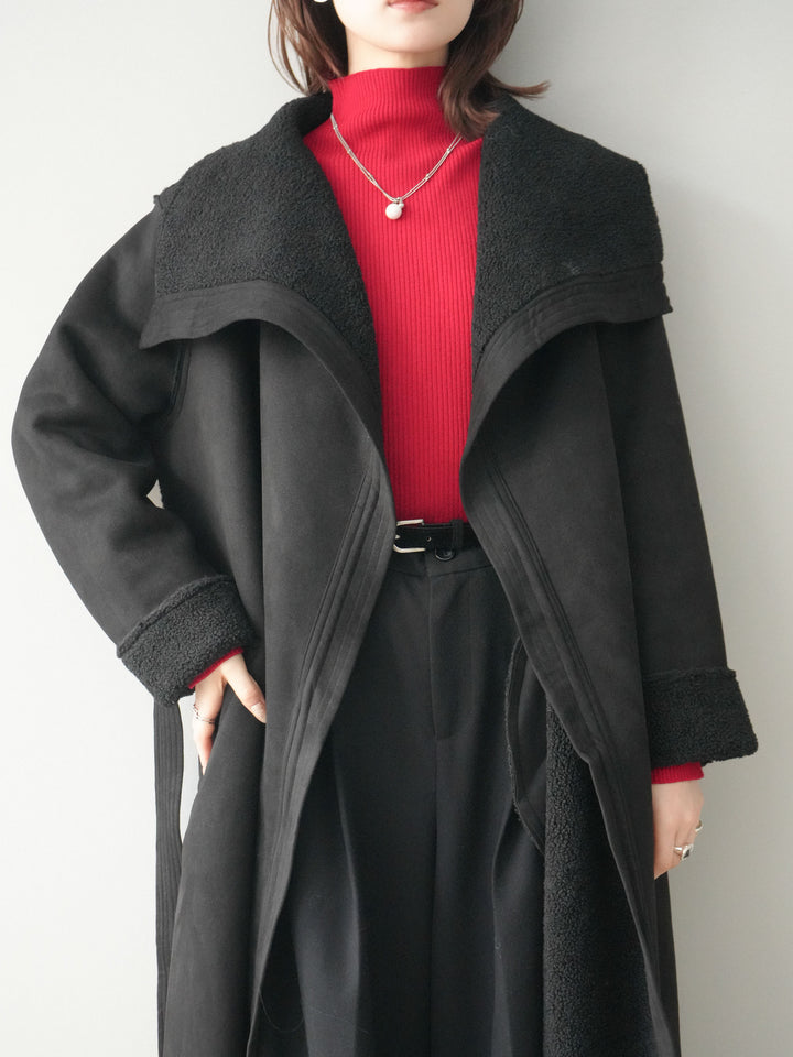 [SET]BIGカラームートンコート+選べるアクセセット(2set)