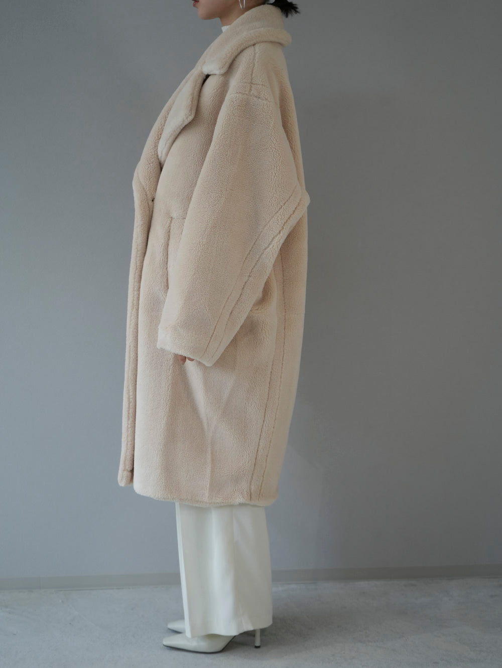 予約】ボアミドルコート/ライトベージュ – Lumier
