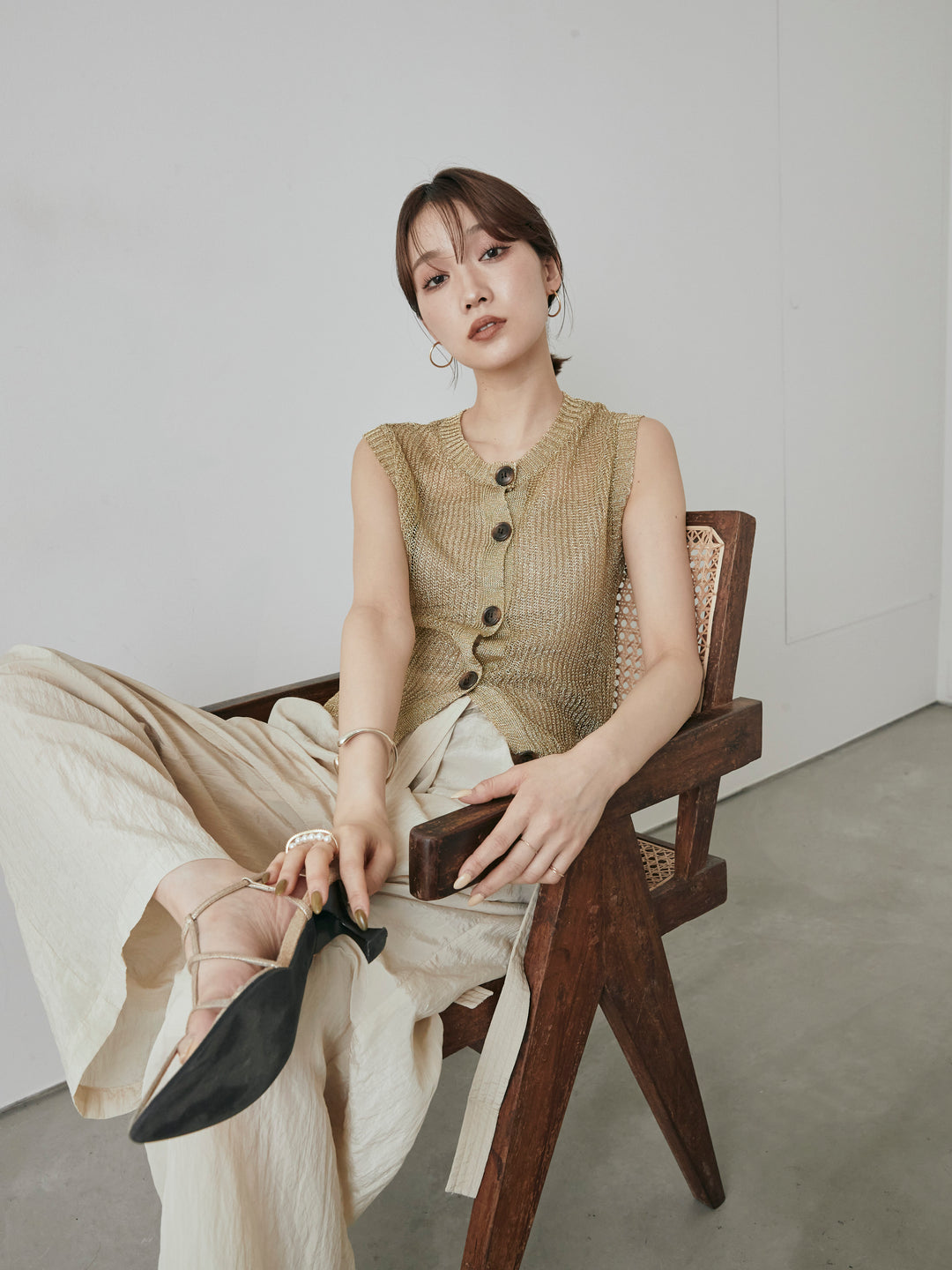 [予約]ナイロンワッシャーイージーパンツ/クリーム