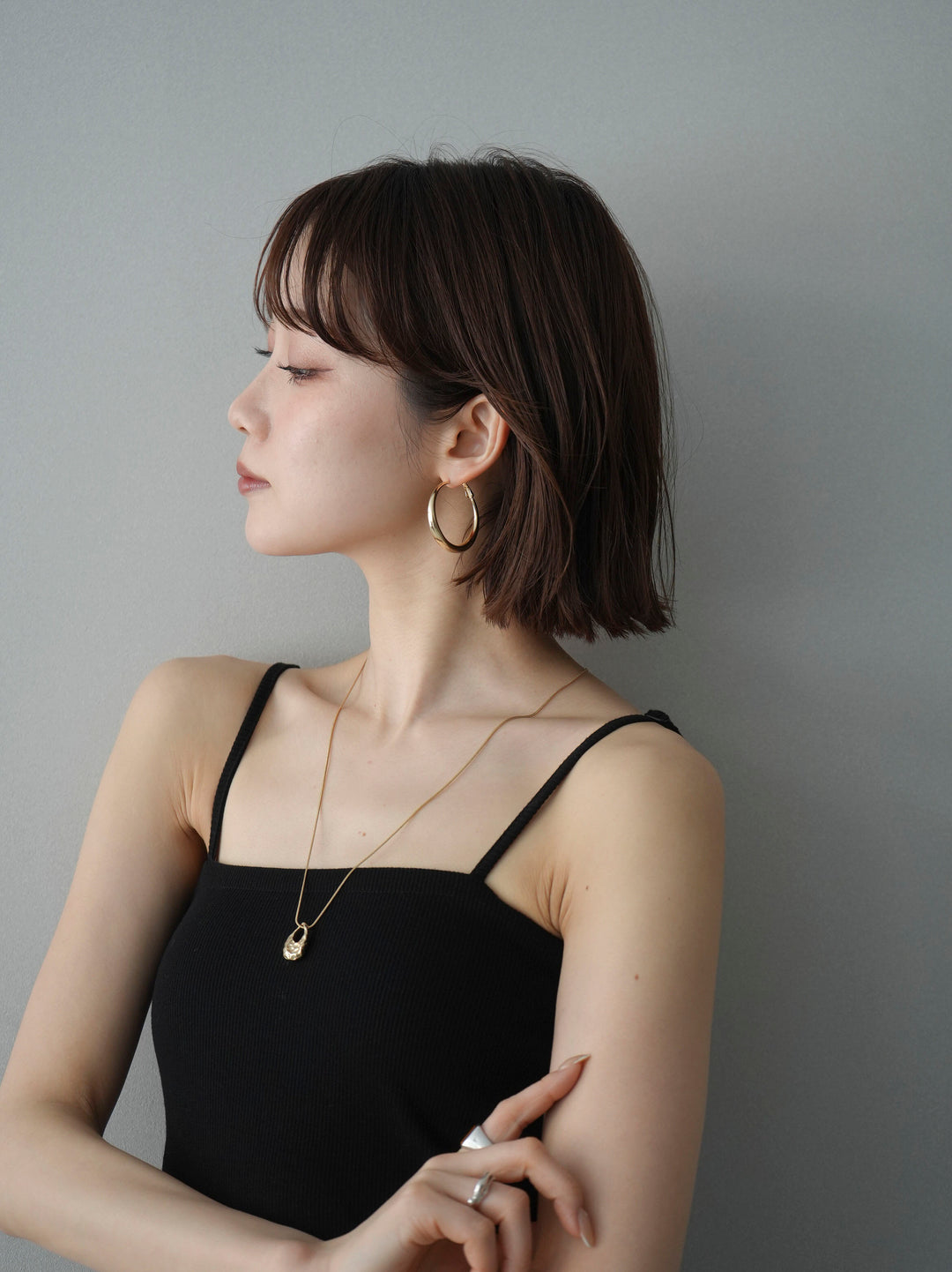 [予約]ビックフープピアス/gold