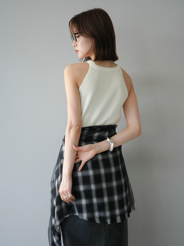 [予約]リブニットアメスリタンクトップ/オフ