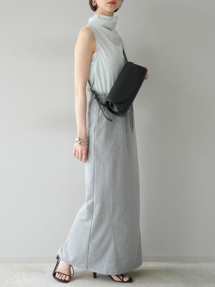 [SET] 後繫帶無袖上衣 + 運動長裙 (2set)