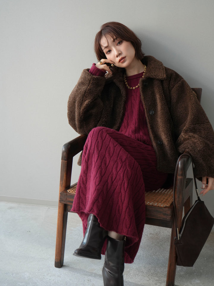 [予約]エコファーステンカラージャケット/brown