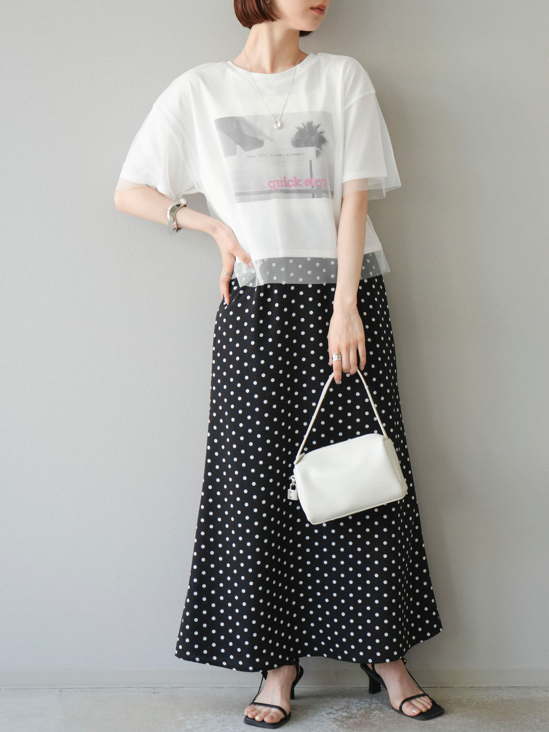[予約]ドットAラインスカート/ブラック
