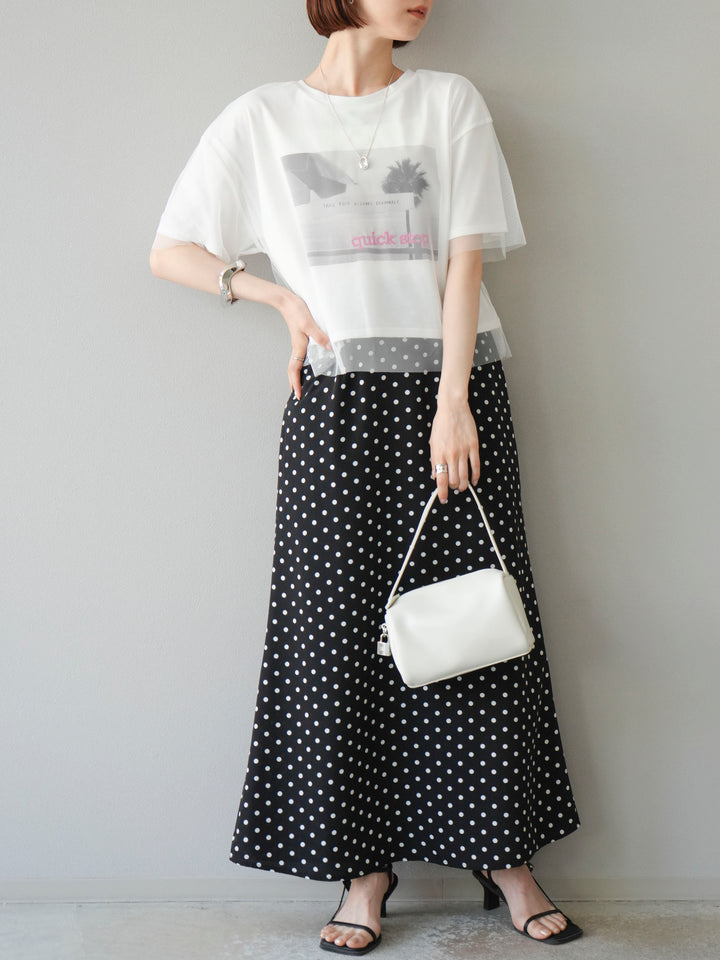[予約]ドットAラインスカート/ブラック