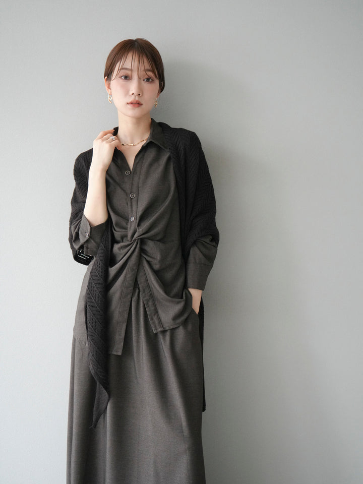 [SET]ツイストデザインシャツ＆スカートSET UP