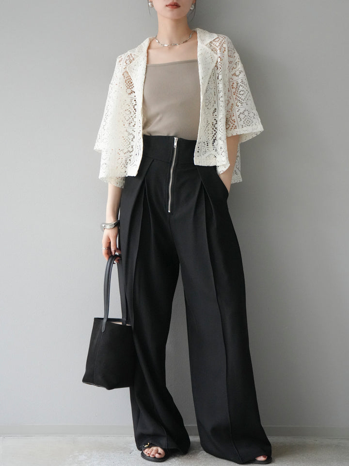 [予約]レースハーフショートジャケット/アイボリー