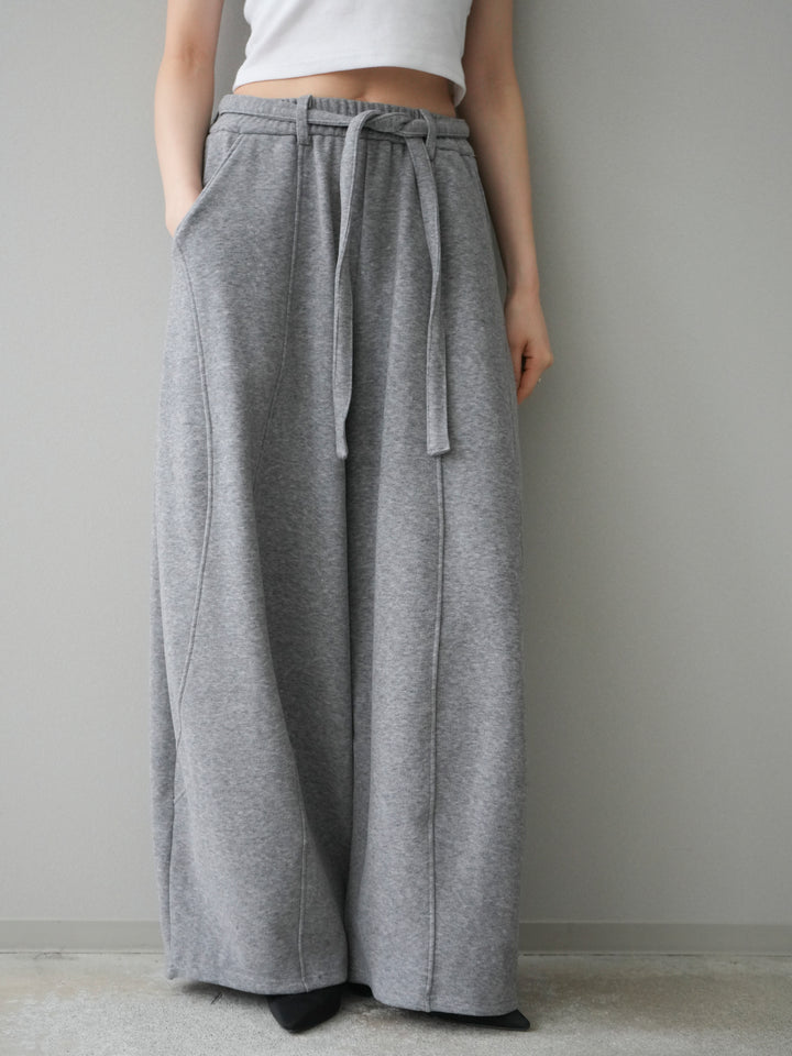 [予約]ウエストベルトカーブラインスエットパンツ/gray