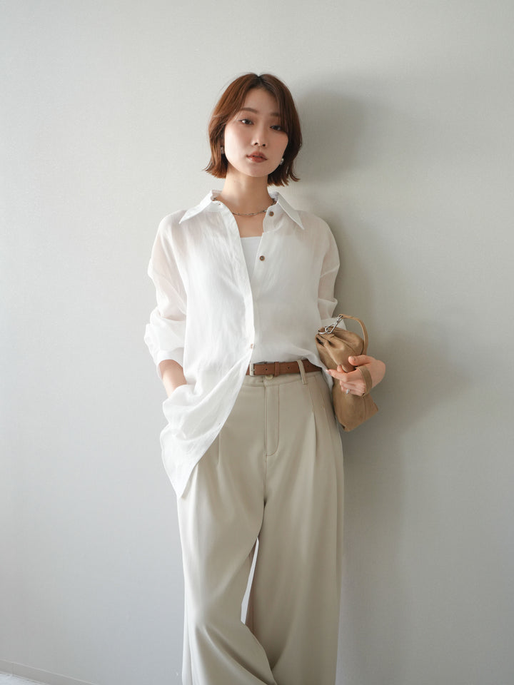 [予約]バックオープンツイストシャツ/white