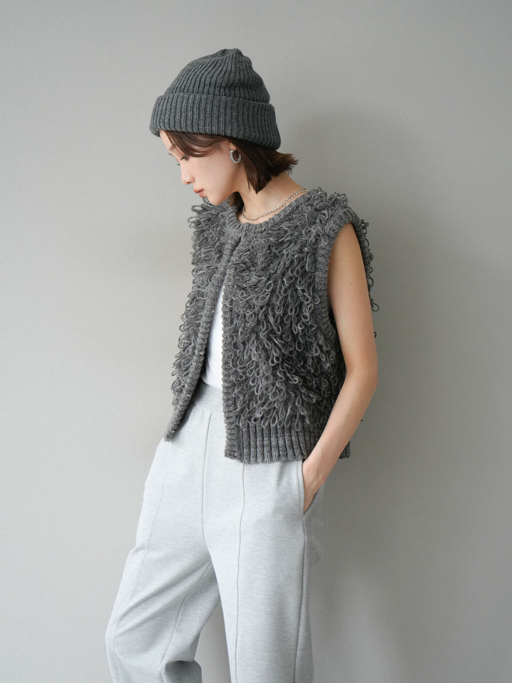 [予約]ループデザインホックベスト /チャコール